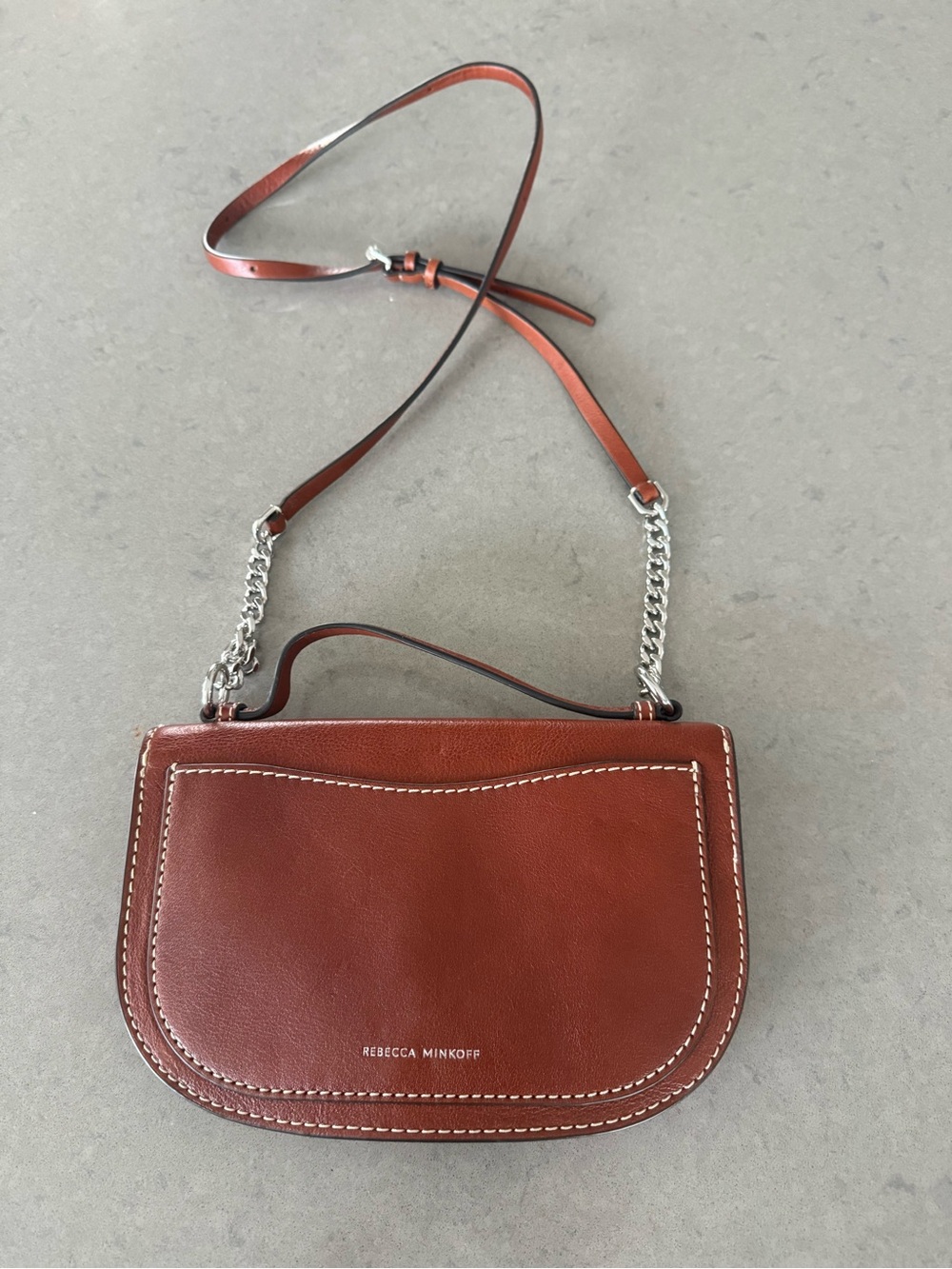 Rebecca Minkoff Chestnut Leather Small Scout Crossbody with Silver Hardware - Picture 2 of 9